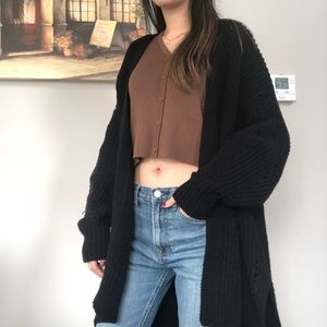 Free people - oversized black cozy cardigan